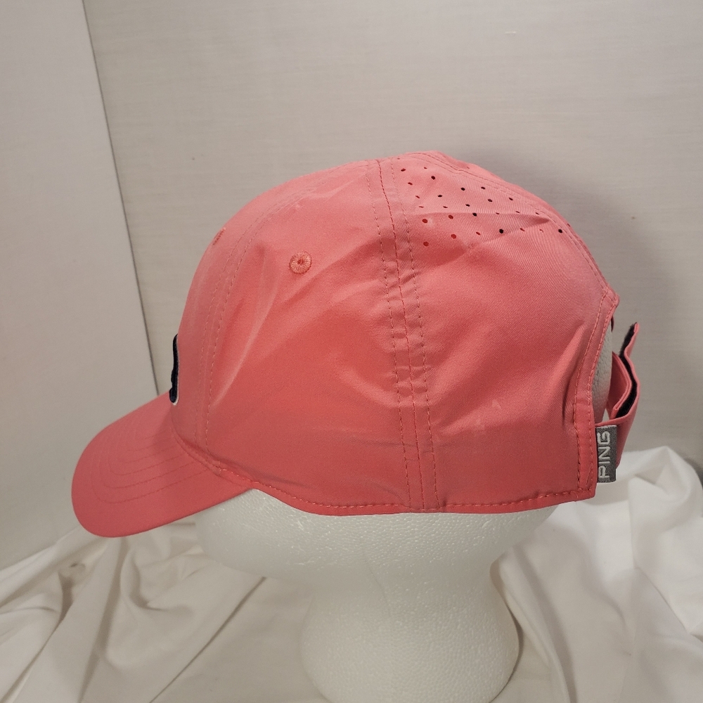 Ping Flexfit Pink Womens Golf Hat Spellout Osfm Small Stains Polyester Spandex - Picture 7 of 14